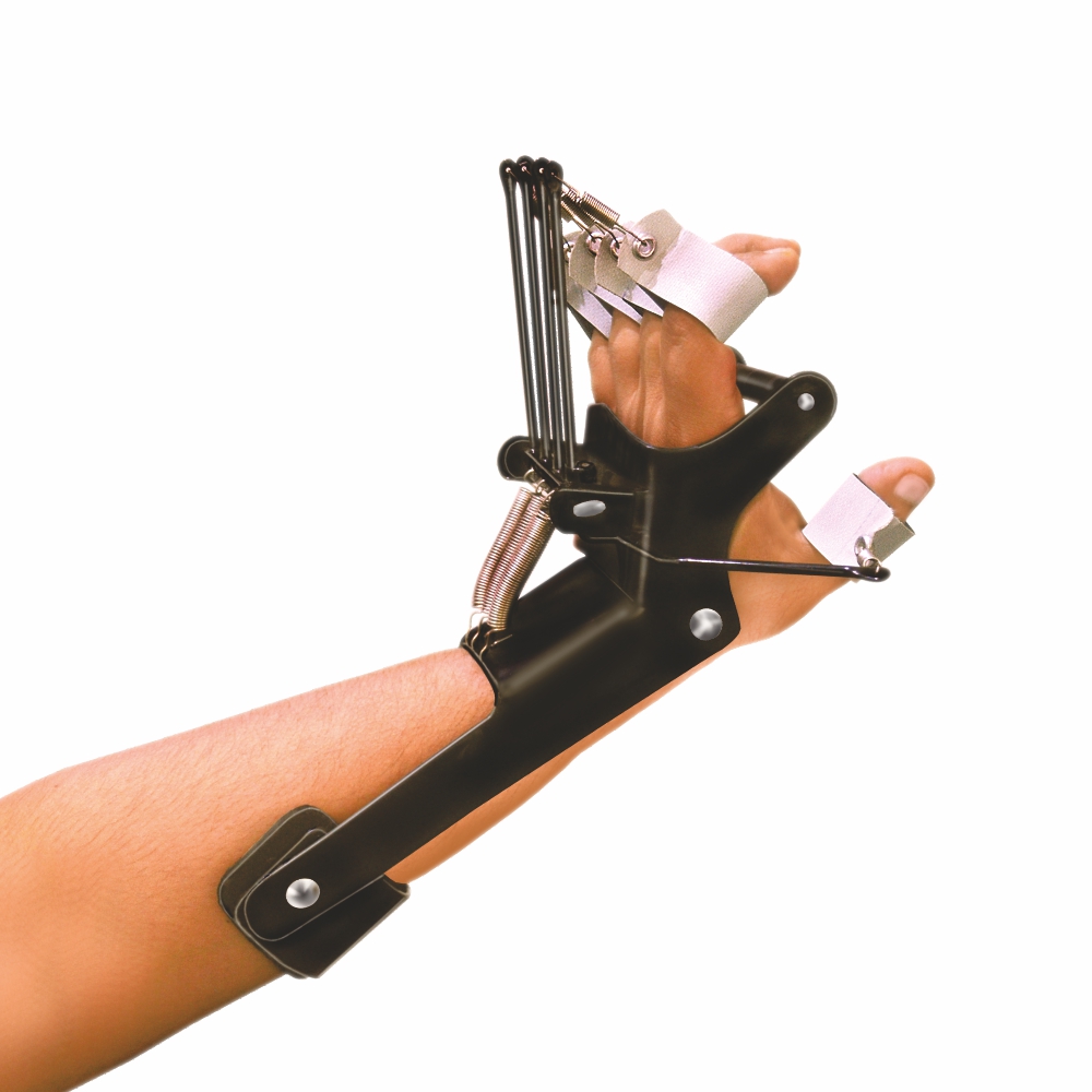 Dynamic cock-up splint with finger extension