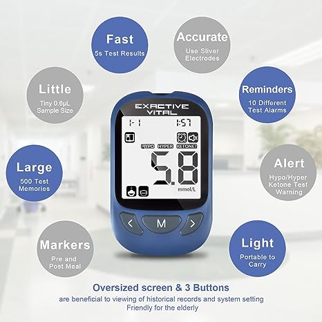 Exactive Vital Blood Glucose Monitoring Meter