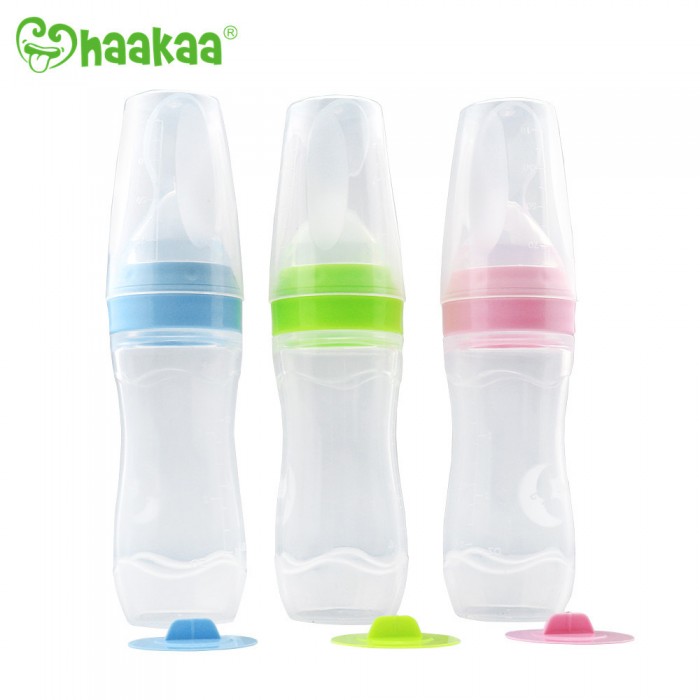 Silicone Baby Food Dispensing Spoon with Cap 1 pk
