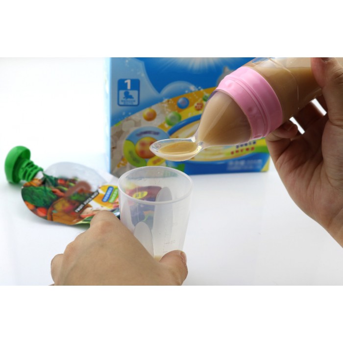 Silicone Baby Food Dispensing Spoon with Cap 1 pk